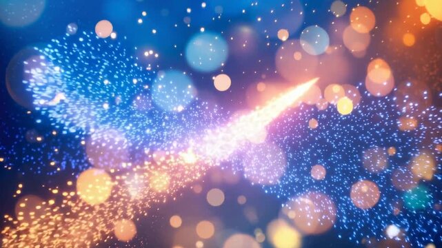 Abstract colorful bokeh lights background with glowing particles and vibrant vibrant glowing effects