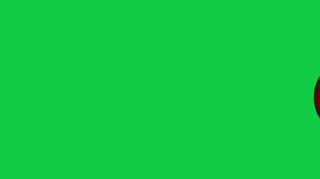 Bouncing Soccer Ball with Spain National Flag Pattern on Green Screen