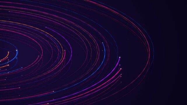 Dynamic Glowing Spiral Light Trails Animation
