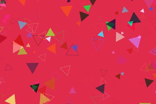 Colorful triangles on bright pink background for celebration