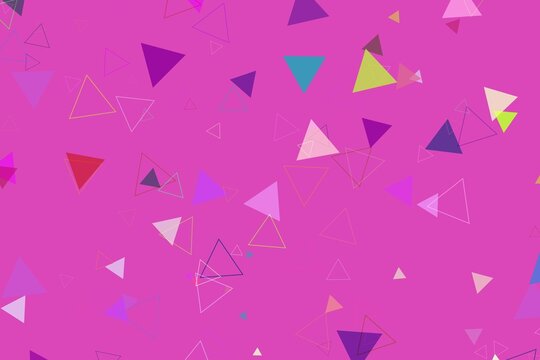 Colorful triangles on pink background for celebration design