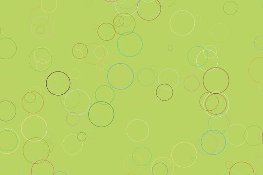 Green abstract background with circles and bubbles design