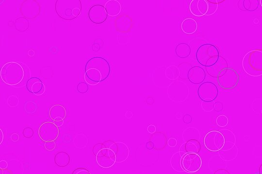 Pink background with light purple circles and bubbles