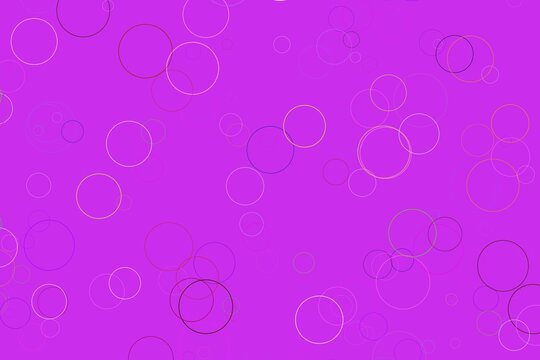 Purple background with glowing circles and hexagons