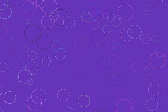 Purple background with glowing circles and abstract design