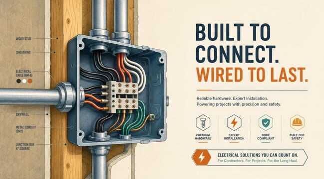 Electrical wiring junction box installation diagram