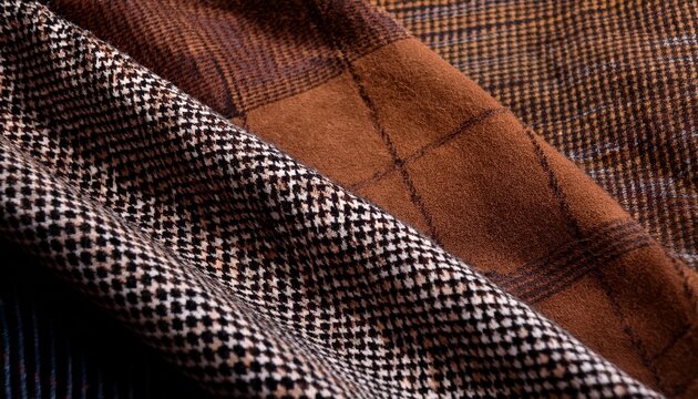 Brown Tweed With A Thick Thread Effect Warm British Chocolate Check Glen Check And Houndstooth Patterns