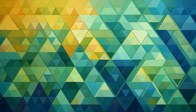 Beautiful Blue Green And Yellow Triangular Background