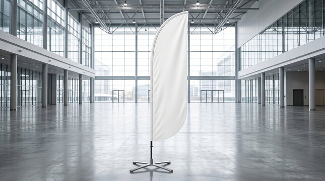 blank feather flag banner exhibition hall