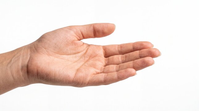 Open Hand Gesture Isolated on White Background