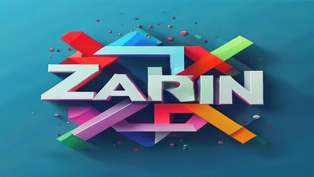 Vibrant 3d geometric letters on a blue textured background