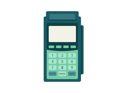 POS Terminal Illustration for Electronic Payments and Retail
