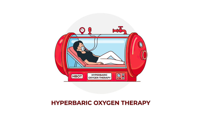 Person Receiving Hyperbaric Oxygen Therapy in Chamber
