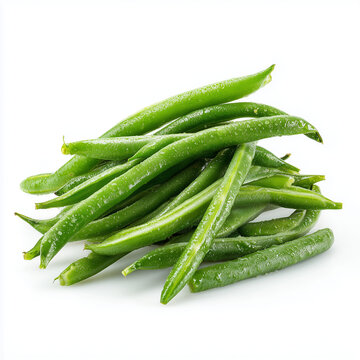 Heap of Fresh Green String Beans Isolated