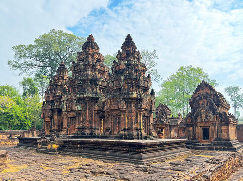 Banteay Srei Temple, Group of Shrines Viewed from the West, World Heritage Site, January 2026
