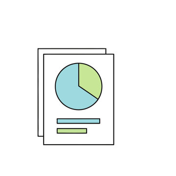 Pie Chart and Documents Icon
