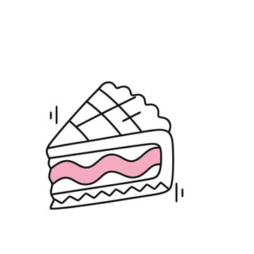 Slice of cake with pink filling