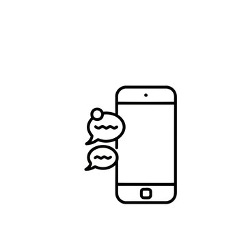 Smartphone with chat bubbles icon