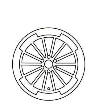 Stylized Car Wheel Outline
