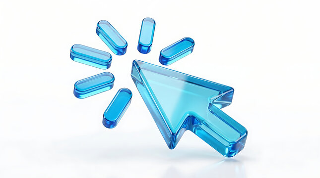 Blue glass mouse cursor and loading indicators pointer