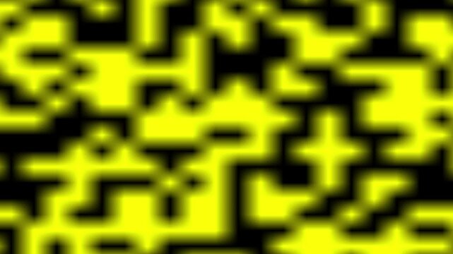 Block dissolve digital yellow and black random square screentone, Gradient Dissolve Abstract Digital Mosaic Background, geometric white background of blue squares and rectangles