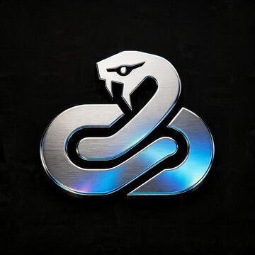 Metallic silver letter s logo design shaped like a sleek coiled snake