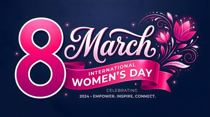Obraz premium International womens day march 8th celebration graphic design with celebration