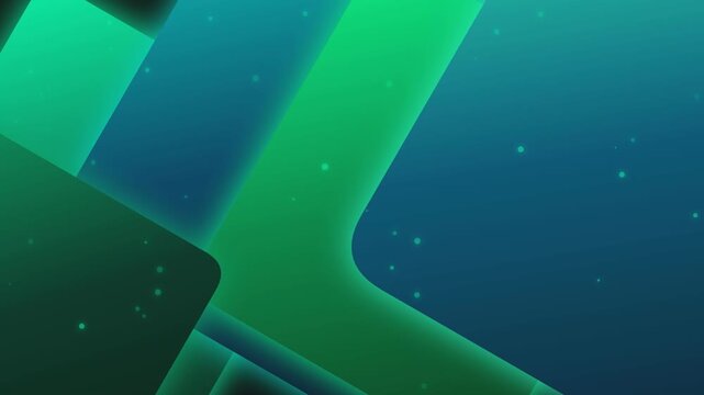 Abstract glowing green geometric tunnel design