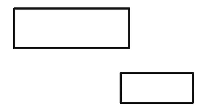 Geometric vertical shapes tremble at the top and bottom, closer to the corners.