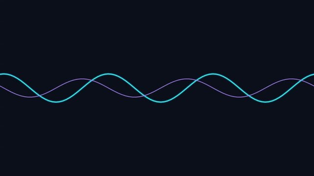 Dual oscillating sine waves pulsing against dark minimalist background