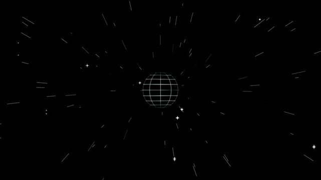 Holographic digital globe with data network. Futuristic earth sphere with streaming information.
