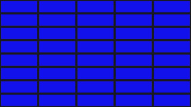 Dynamic blue rectangular grid pattern transitioning through digital