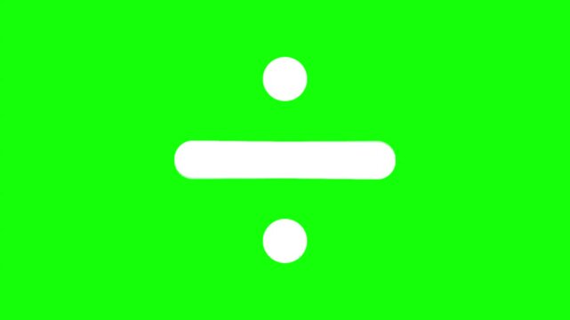 White division symbols appearing sequentially against a vibrant green