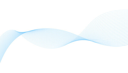 Fototapeta premium Abstract blue twisted wave lines element