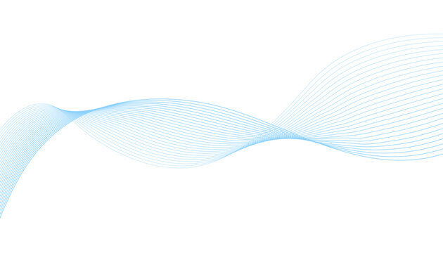 Abstract blue twisted wave lines element