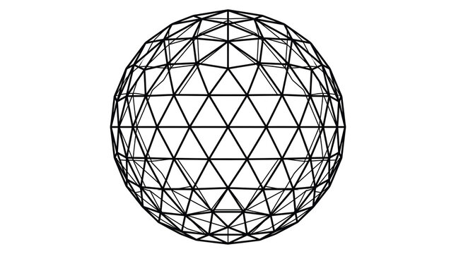 Geodesic sphere line illustration vector
