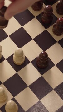 Grandmaster tactics ignite the wooden battlefield during this intense match of Chess.
