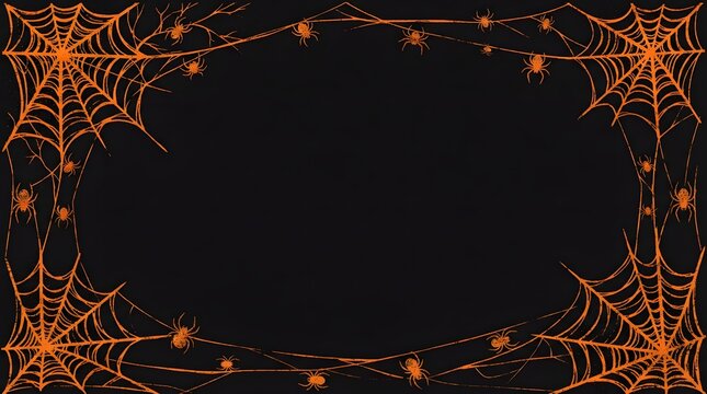 Halloween spiderweb frame border