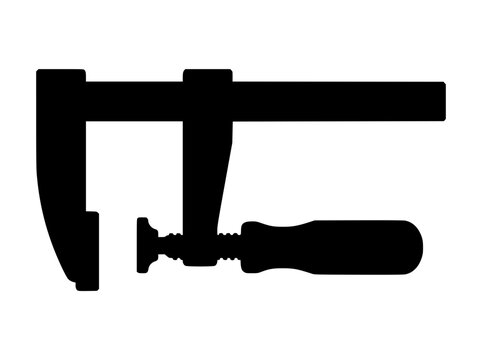 f-clamp bar clamp tool silhouette isolated on white background