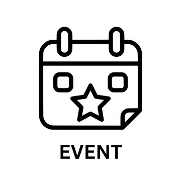 Event Calendar with Star Outline Icon Vector Illustration Design