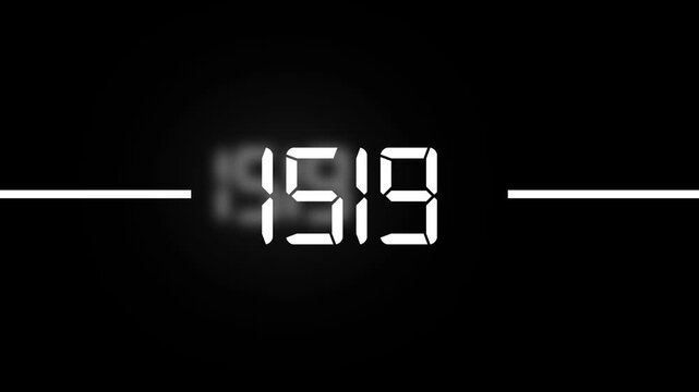 Time travel, white numbers counting down to the past. Time machine. 4k video for your project.2026 to 0
