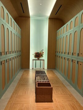 luxury pool locker room