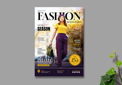 Fashion Magazine Cover Template for Editorial Style and Modern Lifestyle