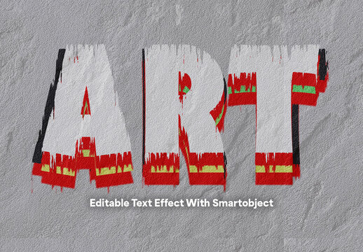 Distressed Glitch Text Effect Template with Grunge Texture
