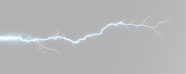Fototapeta premium Plasma lightning flash with electric arc for powerful storm energy and electricity graphics