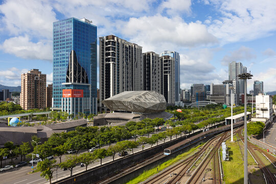 Nangang depot modern buildings and railway in taiwan taipei