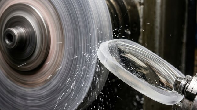 Industrial Grinding and Polishing Process Captured in High Detail