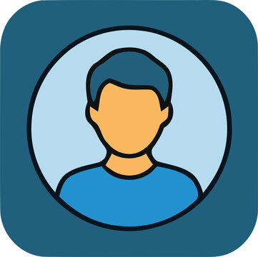 Male user profile icon. Man avatar symbol for web interface and digital account.