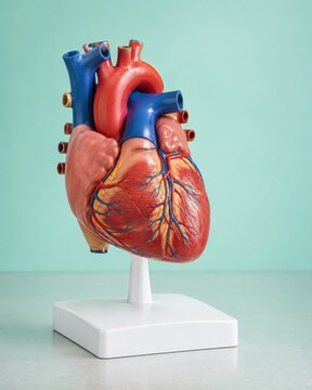 Anatomical Human Heart Model on Stand with Vessel Detail