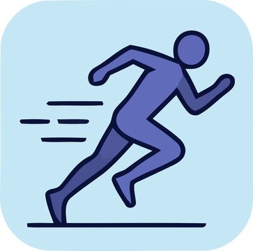 Running Sprinter Athlete Motion Sport Vector Icon